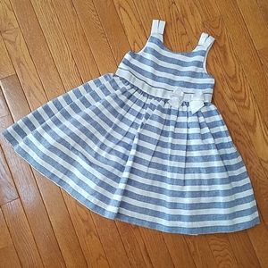 Tahari white and blues sparkles toddler dress